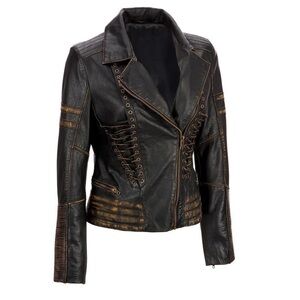 Wilsons Leather Black and Brown Lace-Up Corset Jacket